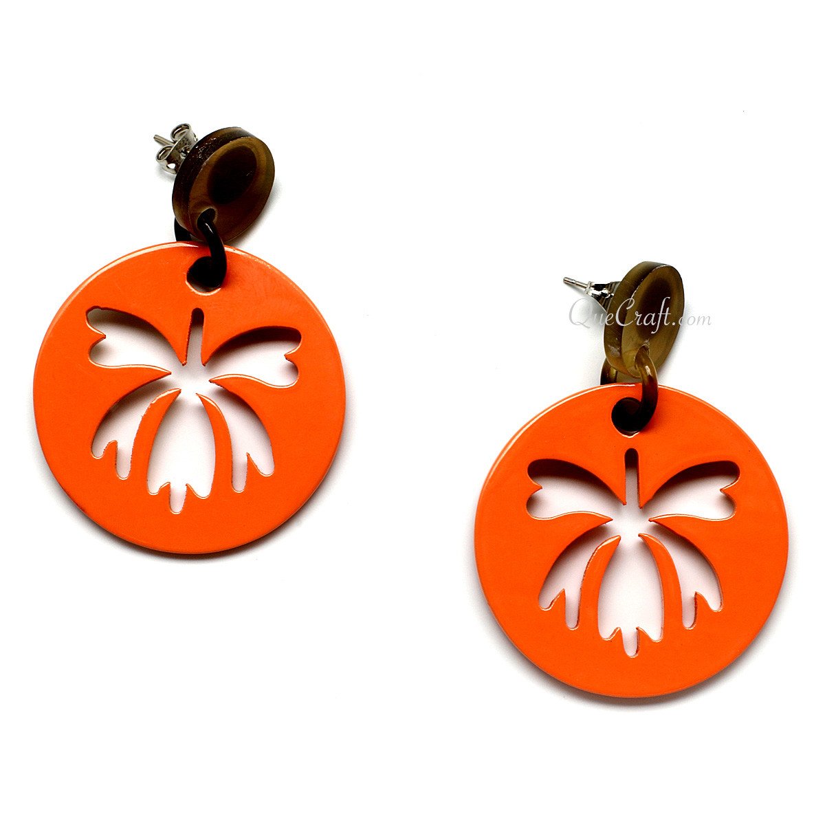 Horn & Lacquer Earrings #11112 - HORN JEWELRY