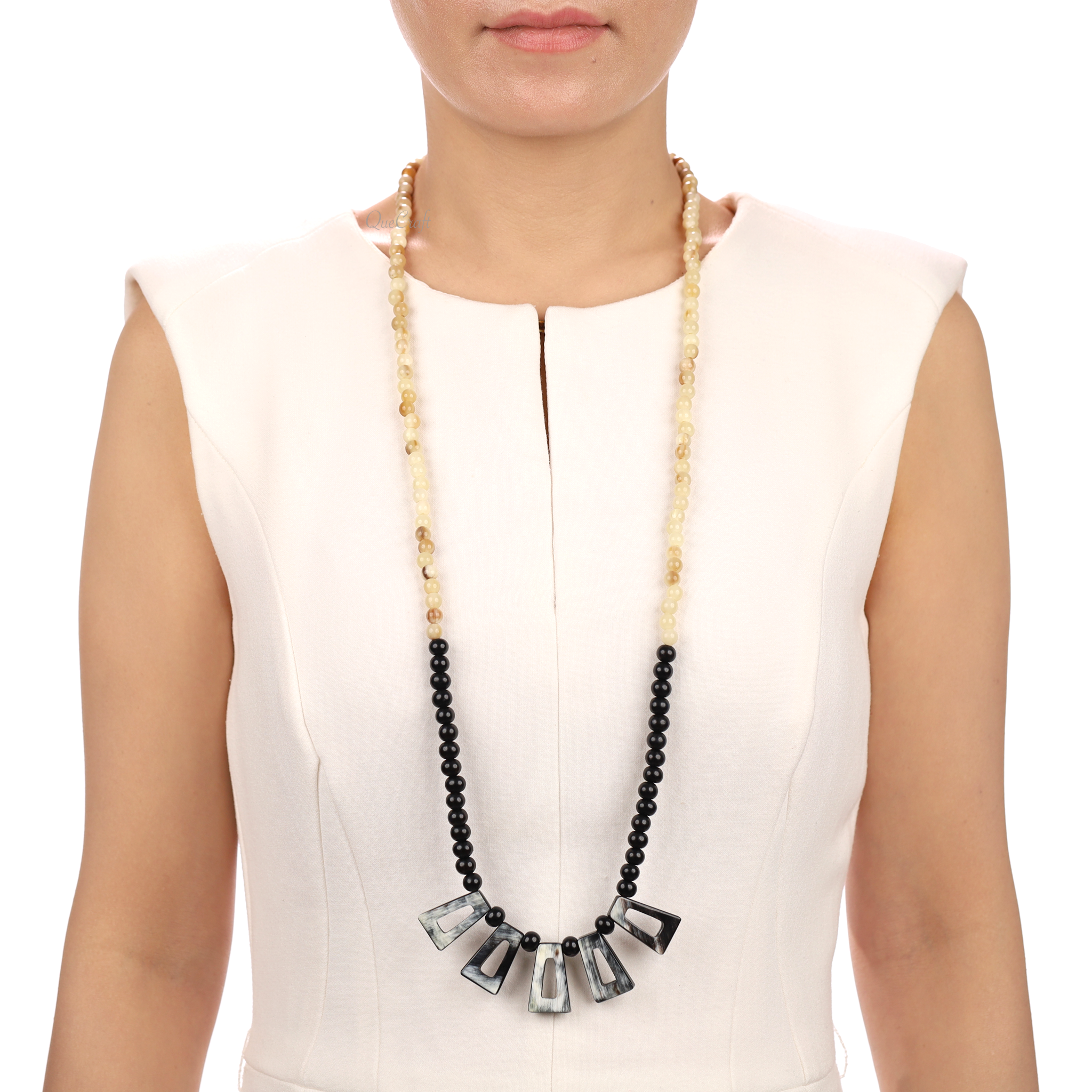 Horn Beaded Necklace #13525 - HORN JEWELRY