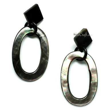 MOP & Horn Earrings #11589 - HORN JEWELRY