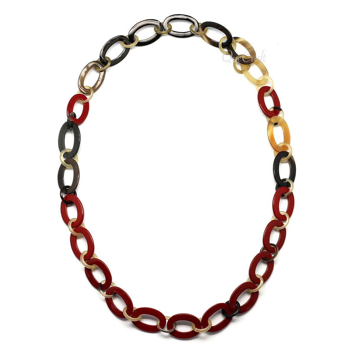 Horn & Lacquer Chain Necklace #5363 - HORN JEWELRY