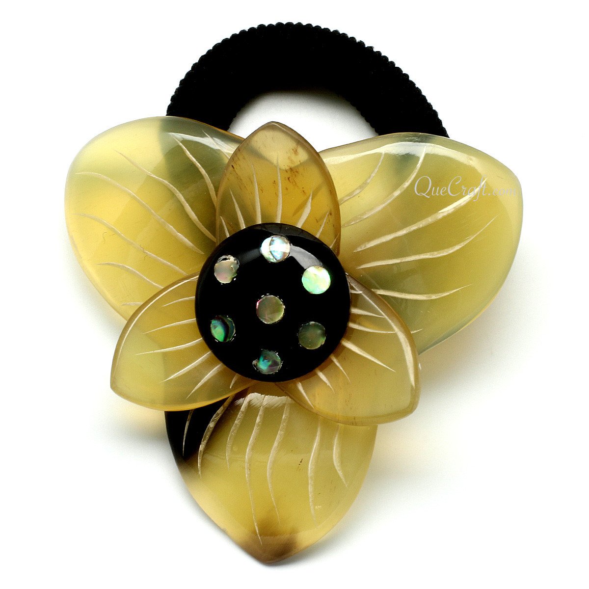 Horn & Shell Ponytail Holder #10703 - HORN JEWELRY
