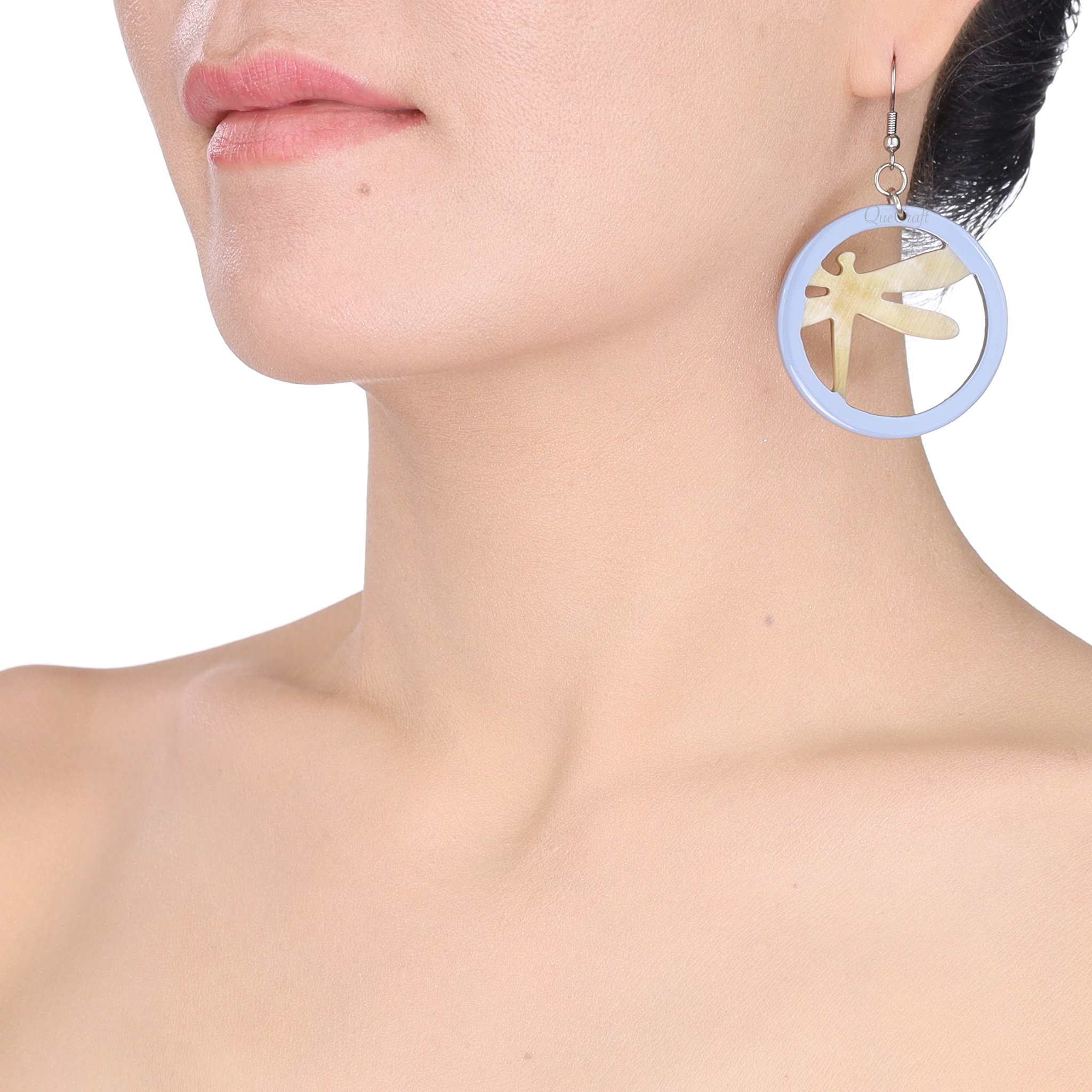 Horn & Lacquer Earrings #13887 - HORN JEWELRY