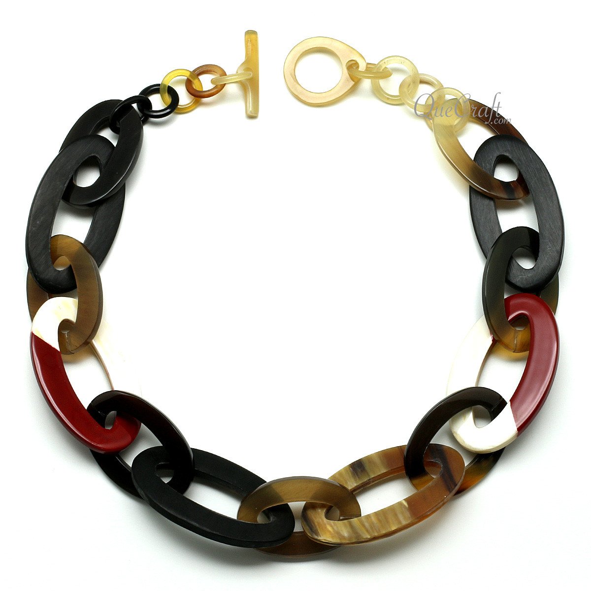 Horn & Lacquer Chain Necklace #11980 - HORN JEWELRY