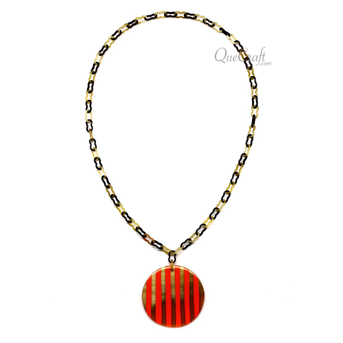 Horn & Lacquer Chain Necklace #12448 - HORN JEWELRY