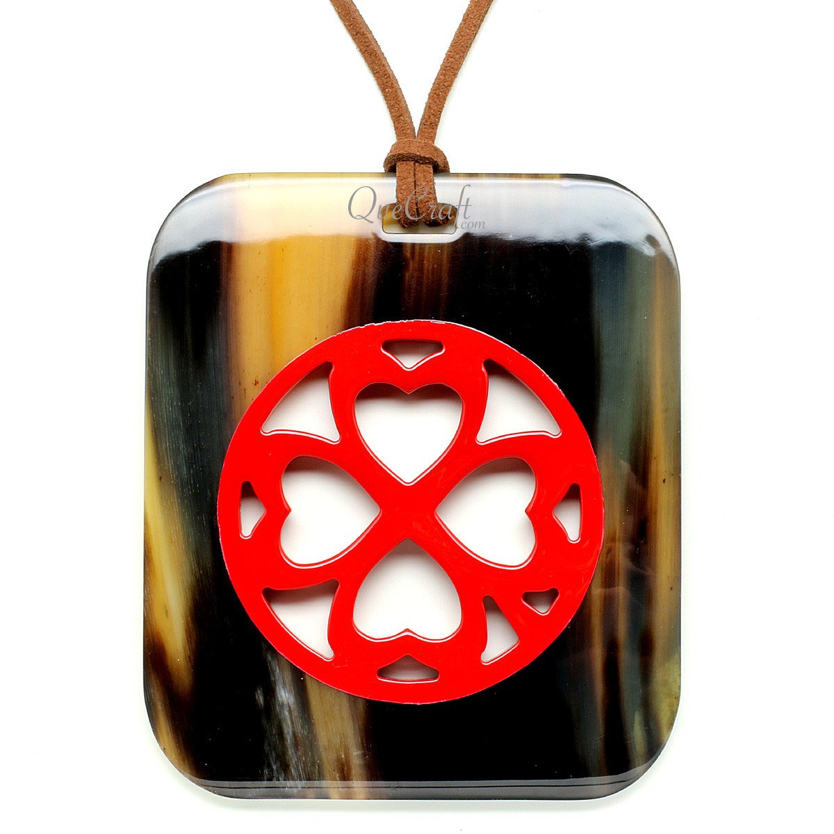Horn & Lacquer Pendant #12078 - HORN JEWELRY