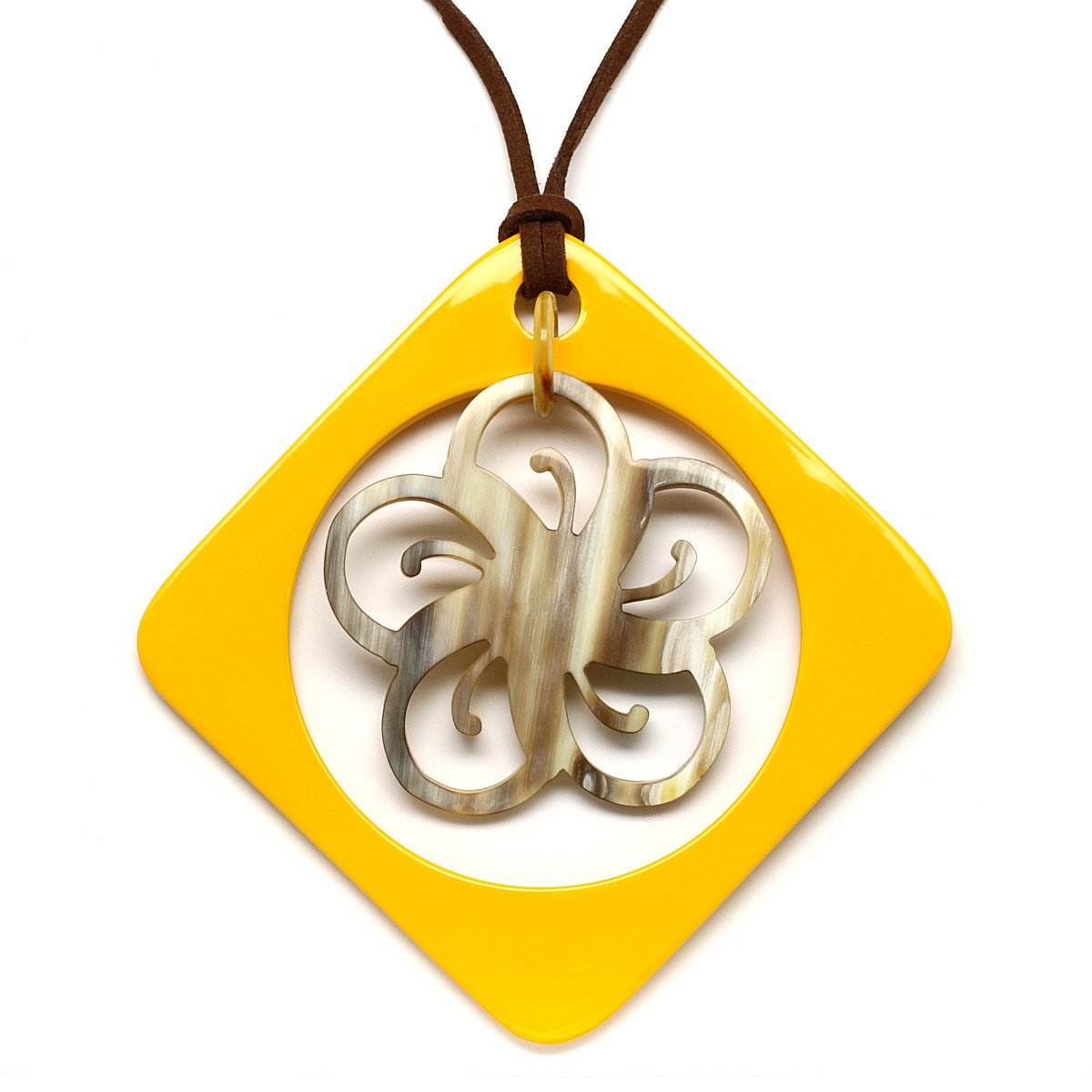 Horn & Lacquer Pendant #12368 - HORN JEWELRY