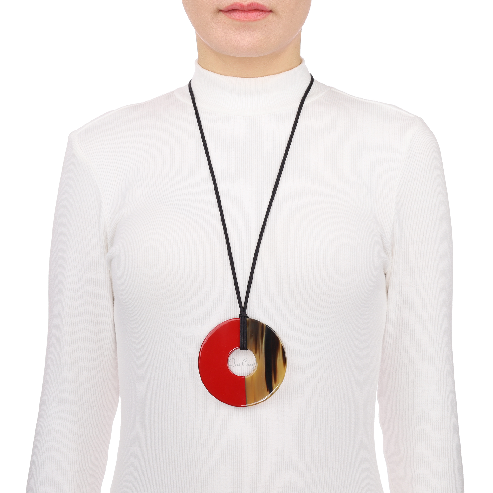 Horn & Lacquer Pendant #13687 - HORN JEWELRY