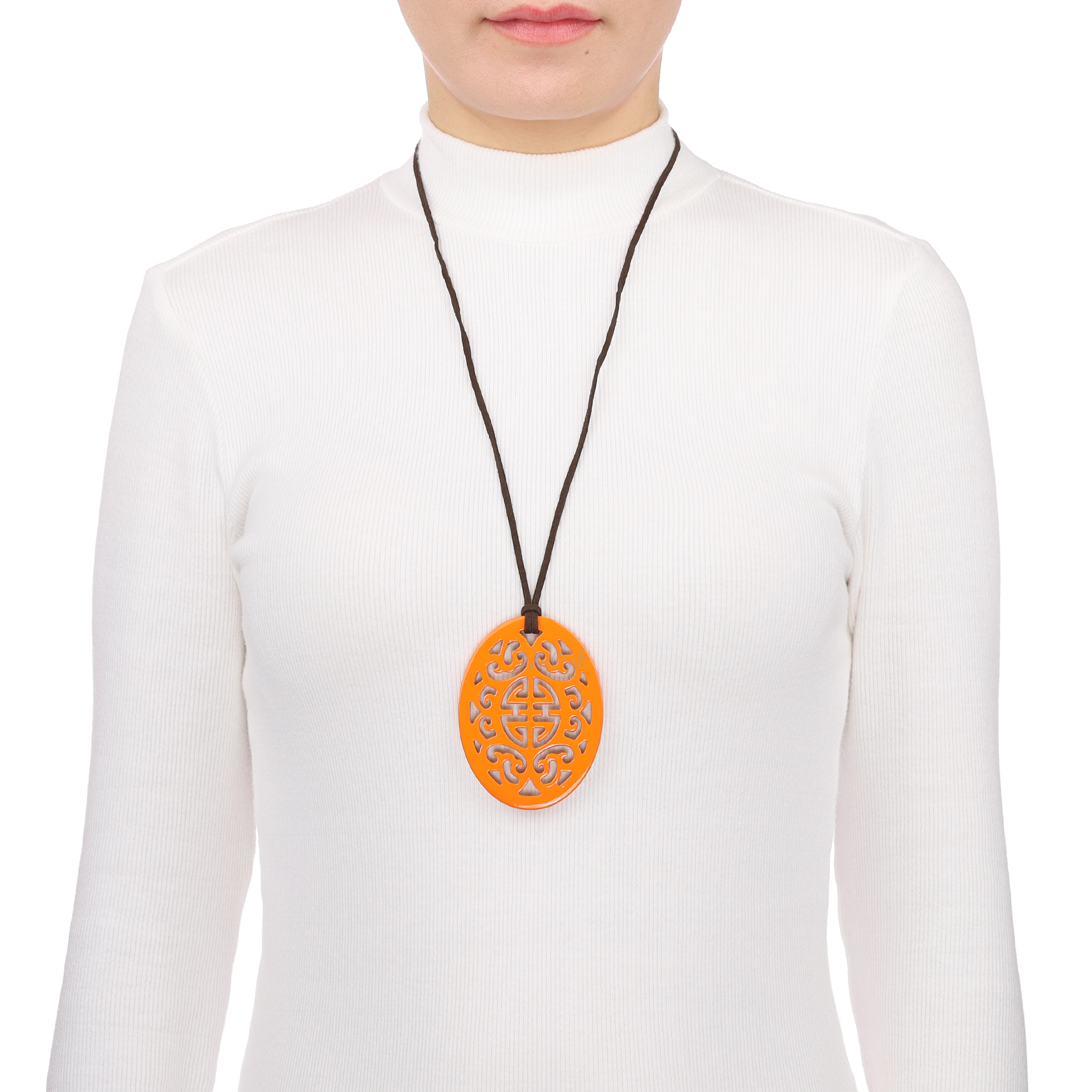 Horn & Lacquer Pendant #13691 - HORN JEWELRY