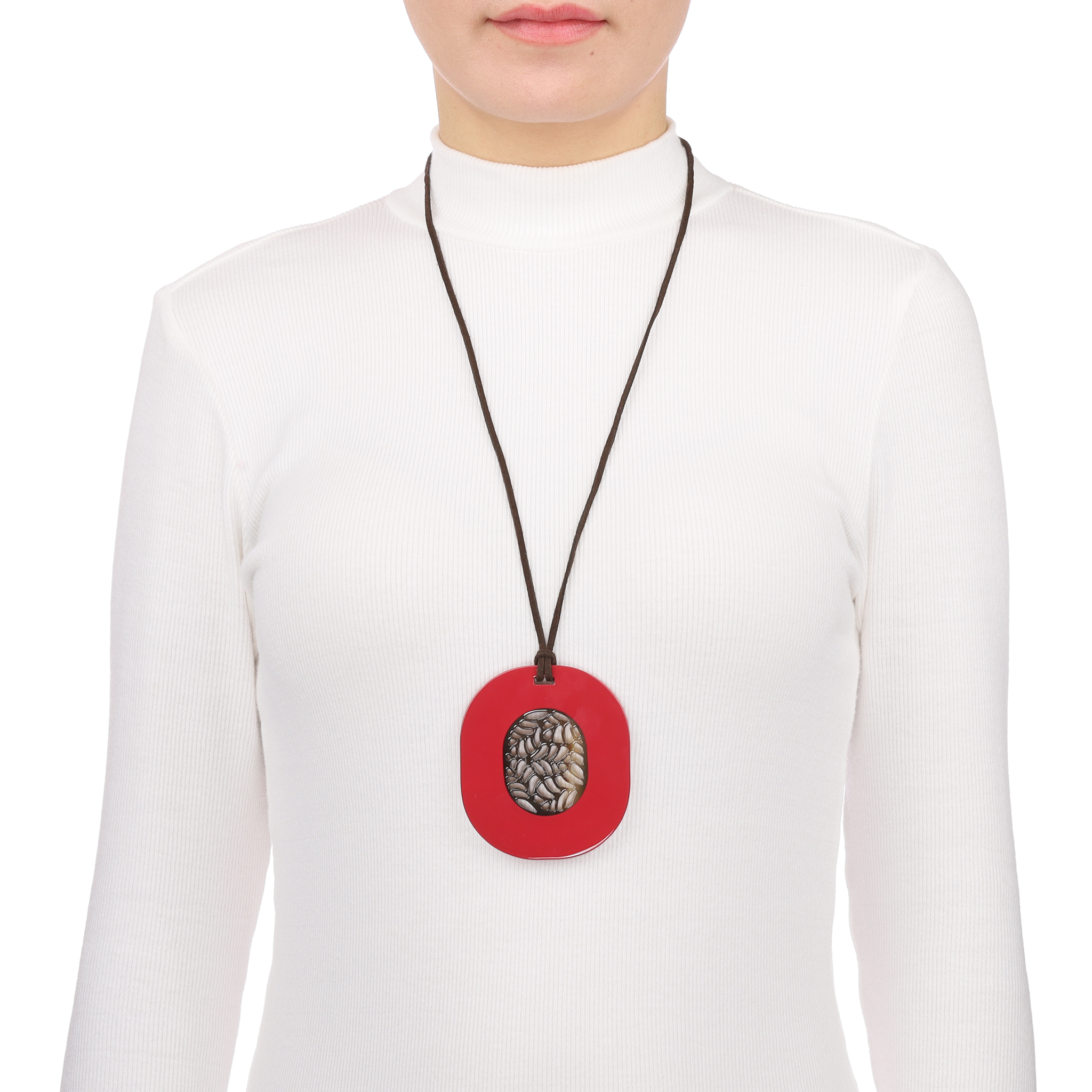 Horn & Lacquer Pendant #13692 - HORN JEWELRY