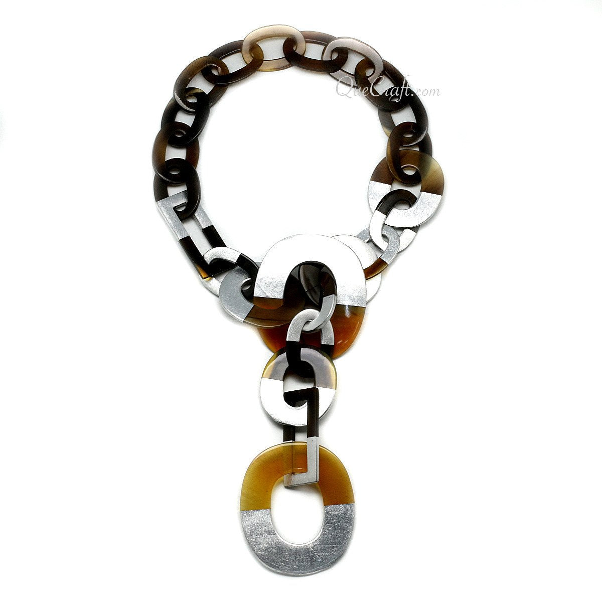 Horn & Lacquer Chain Necklace #11178 - HORN JEWELRY