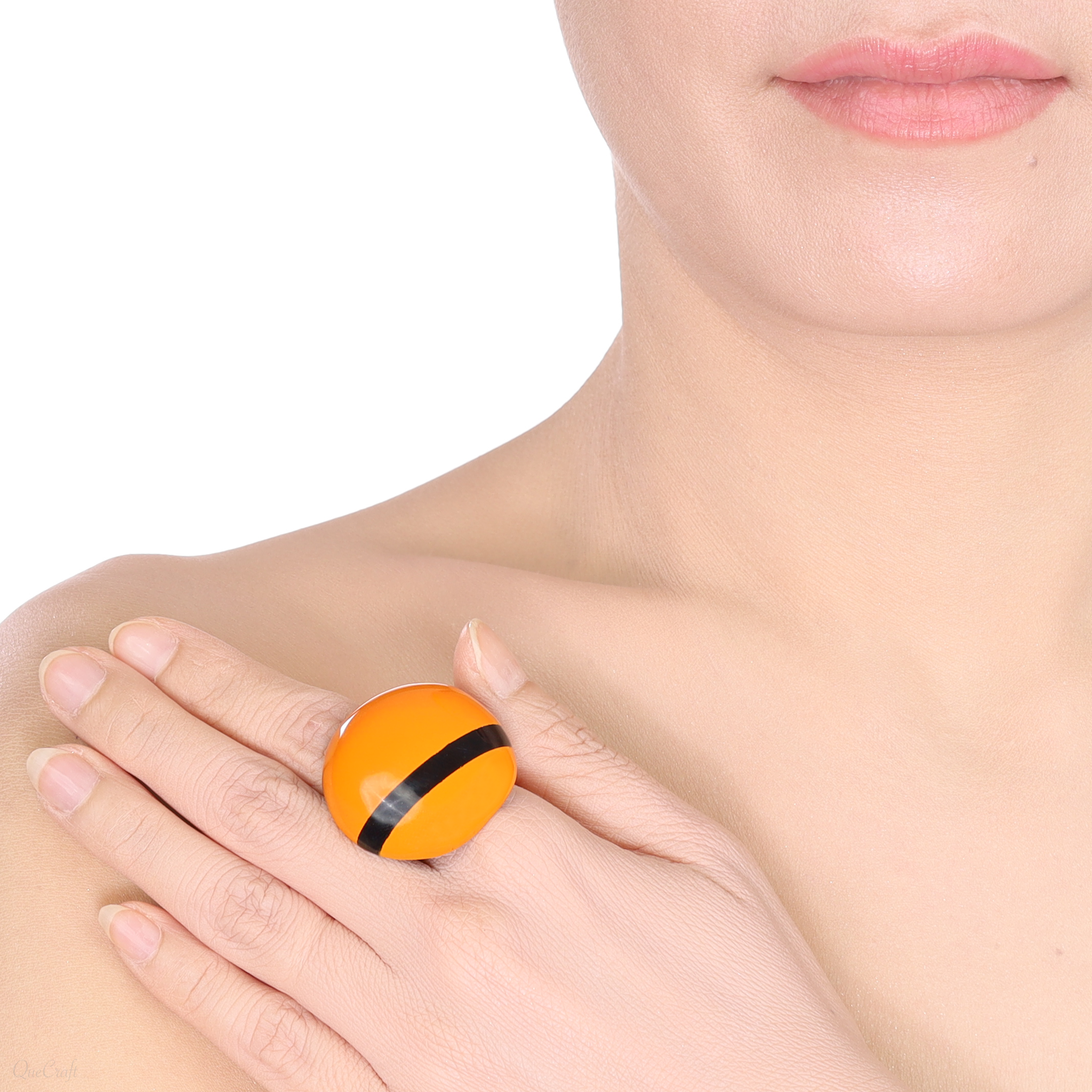 Horn & Lacquer Ring #13825 - HORN JEWELRY