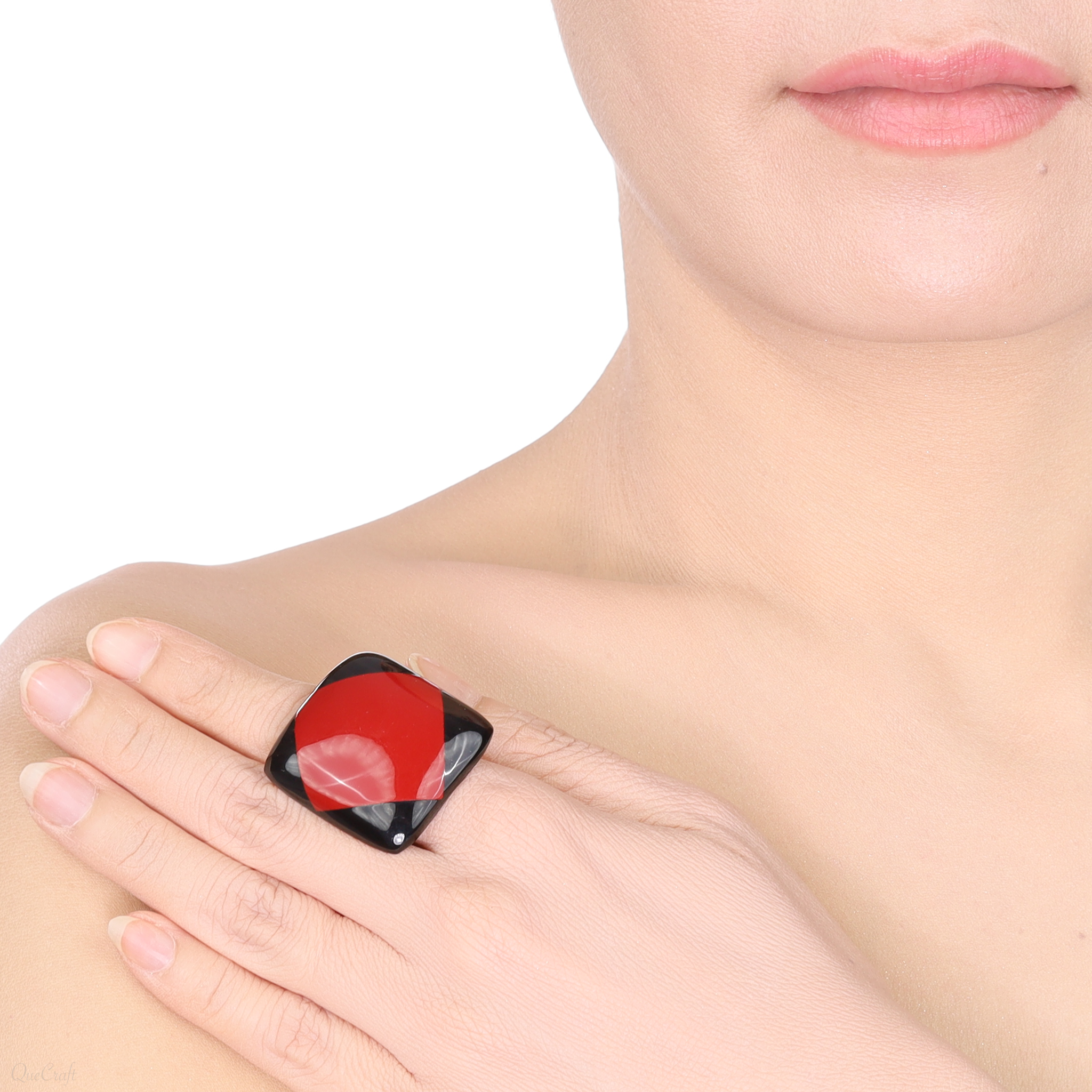 Horn & Lacquer Ring #13861 - HORN JEWELRY