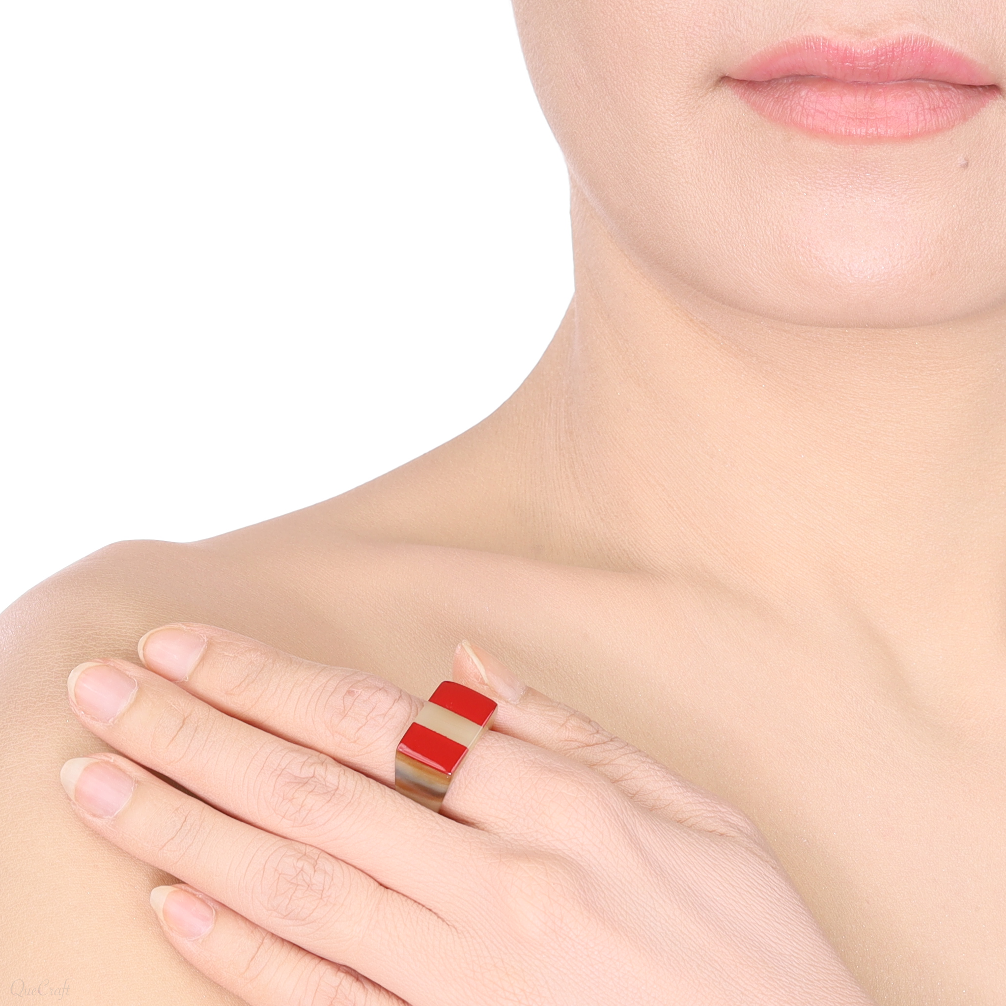 Horn & Lacquer Ring #13863 - HORN JEWELRY