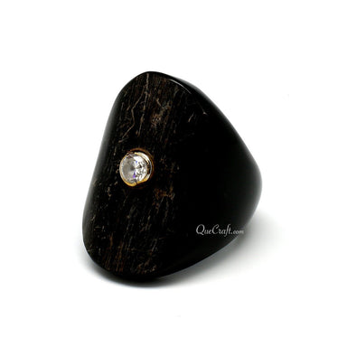 Horn & CZ Ring #10411 - HORN JEWELRY