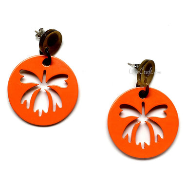Horn & Lacquer Earrings #11112 - HORN JEWELRY