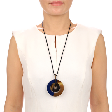 Horn & Lacquer Pendant #13521 - HORN JEWELRY