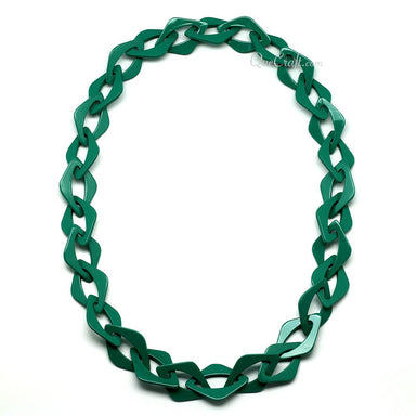 Horn & Lacquer Chain Necklace #11081 - HORN JEWELRY