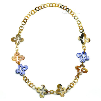 Horn & Lacquer Chain Necklace #11267 - HORN JEWELRY