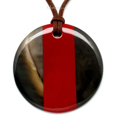 Horn & Lacquer Pendant #11437 - HORN JEWELRY