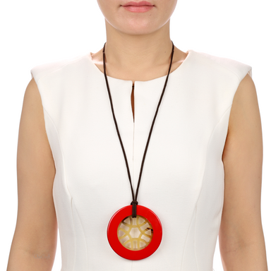 Horn & Lacquer Pendant #13520 - HORN JEWELRY