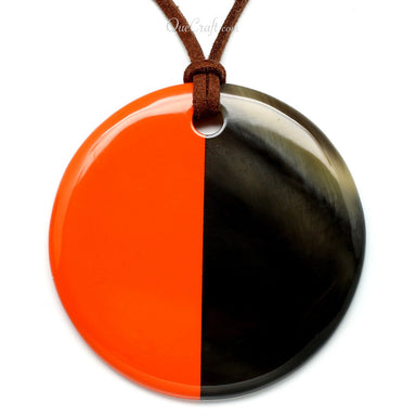 Horn & Lacquer Pendant #5678 - HORN JEWELRY