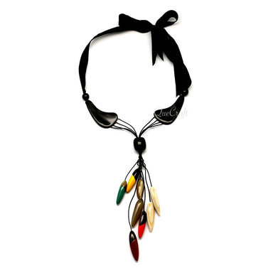 Horn & Lacquer String Necklace #5257 - HORN JEWELRY