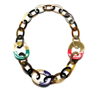 Horn & Lacquer Chain Necklace #9771 - HORN JEWELRY