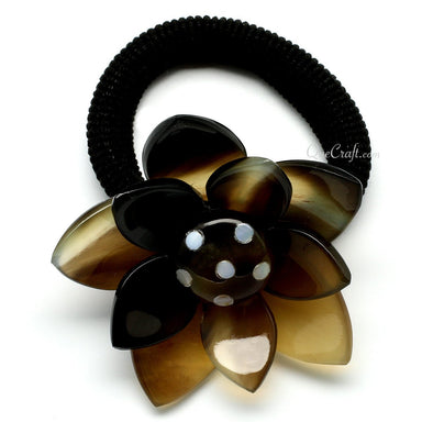 Horn & Shell Ponytail Holder #10714 - HORN JEWELRY