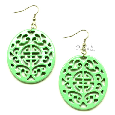 Horn & Lacquer Earrings #13396 - HORN JEWELRY