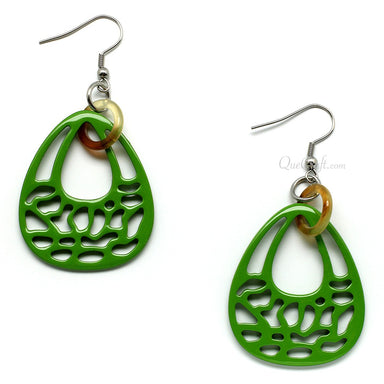 Horn & Lacquer Earrings #11169 - HORN JEWELRY