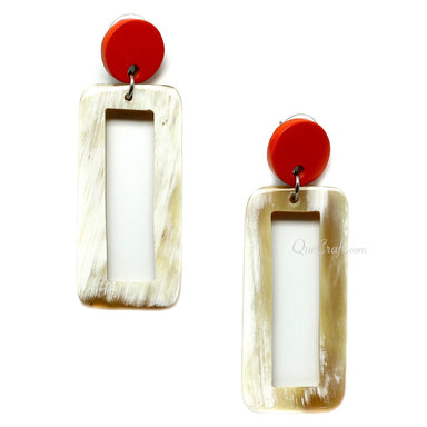 Horn & Lacquer Earrings #11397 - HORN JEWELRY