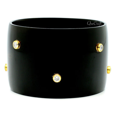 Horn & CZ Bangle Bracelet #10322 - HORN JEWELRY