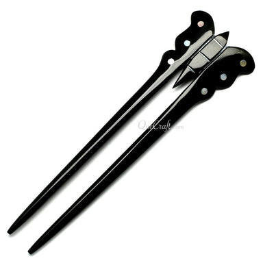 Horn & Shell Hair Pin #10521 - HORN JEWELRY