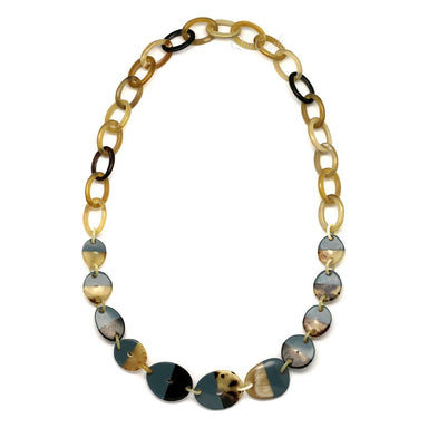 Horn & Lacquer Chain Necklace #4685 - HORN JEWELRY