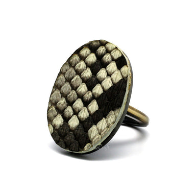 Leather & Horn Ring #9750 - HORN JEWELRY