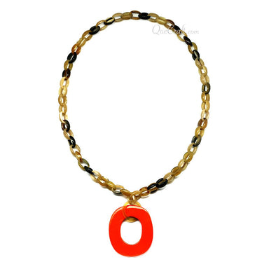 Horn & Lacquer Chain Necklace #10572 - HORN JEWELRY