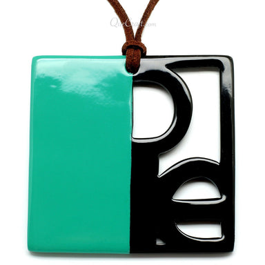 Horn & Lacquer Pendant #11351 - HORN JEWELRY