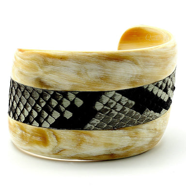 Horn  & Leather Cuff Bracelet #9639 - HORN JEWELRY