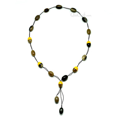 Horn & Lacquer Beaded Necklace #4057 - HORN JEWELRY