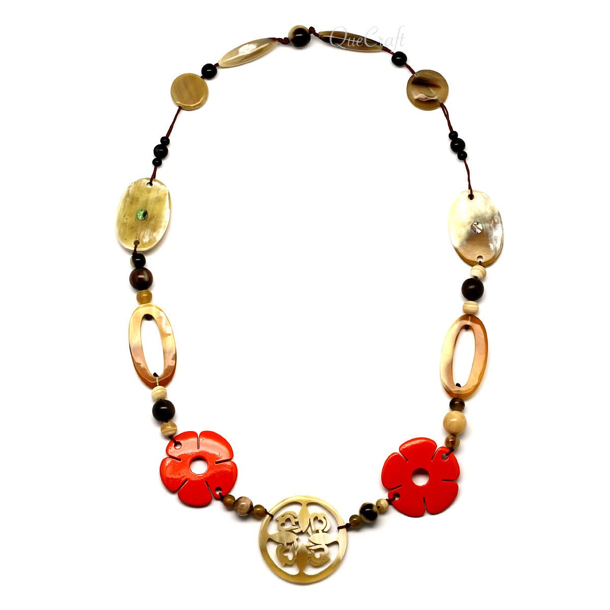 Horn & Lacquer String Necklace #10884 - HORN JEWELRY