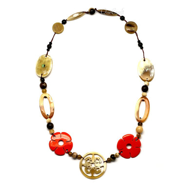 Horn & Lacquer String Necklace #10884 - HORN JEWELRY