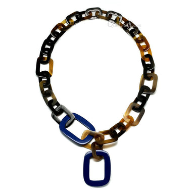 Horn & Lacquer Chain Necklace #4513 - HORN JEWELRY