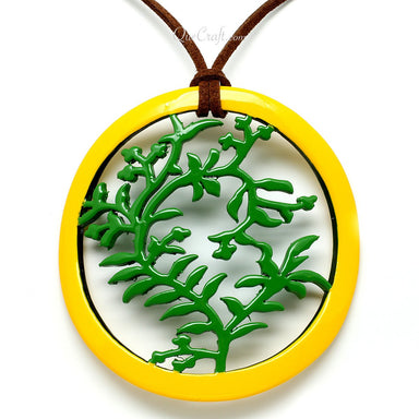 Horn & Lacquer Pendant #11412 - HORN JEWELRY