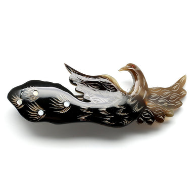 Horn & Shell Hair Clip #10972 - HORN JEWELRY