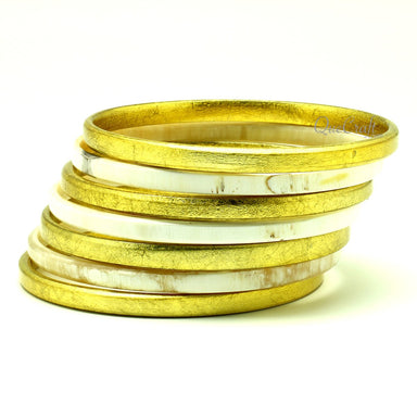 Horn & Lacquer Bangle Bracelets #13111 - HORN JEWELRY