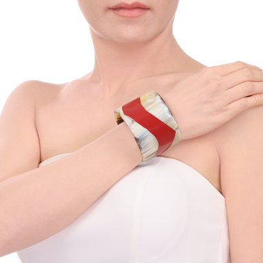 Horn & Lacquer Bangle Bracelet #13980 - HORN JEWELRY