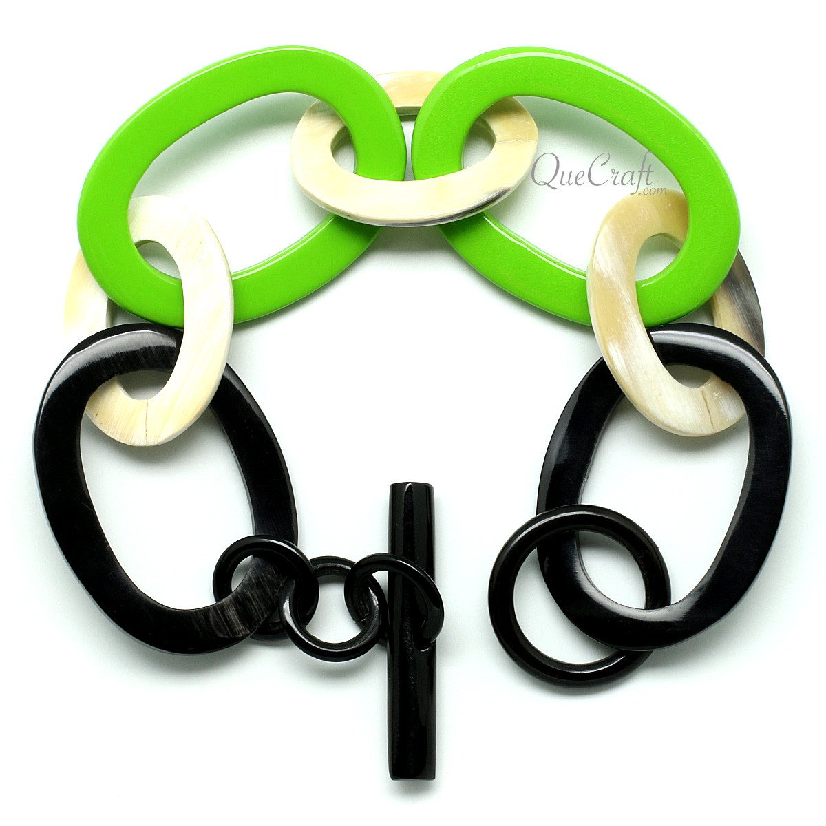 Horn & Lacquer Chain Bracelet #11805 - HORN JEWELRY
