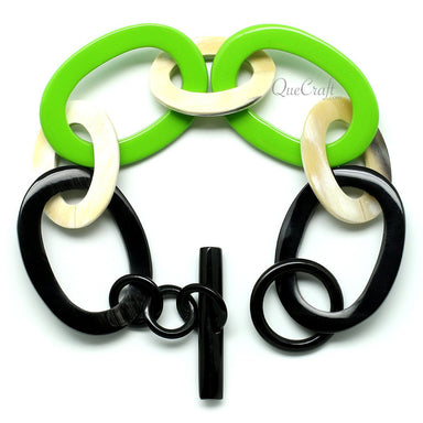 Horn & Lacquer Chain Bracelet #11805 - HORN JEWELRY