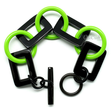 Horn & Lacquer Chain Bracelet #11806 - HORN JEWELRY