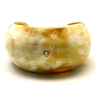 Horn Cuff & CZ Bracelet #6801 - HORN JEWELRY